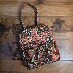 Vintage Vera Bradley Puccini Shoulder Bag – Brown, Pink, Orange, Yellow, White